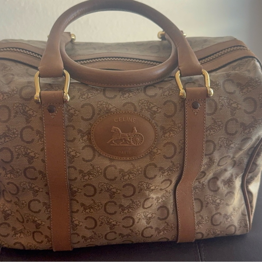 🤎 Vintage CÉLINE Macadam Boston Bag | Carriage Logo | Authentic